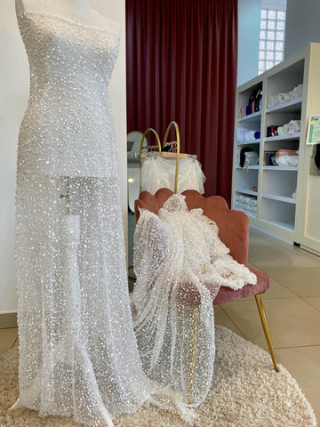 Dantela Ivory Haute Couture, cu Margele si Paiete