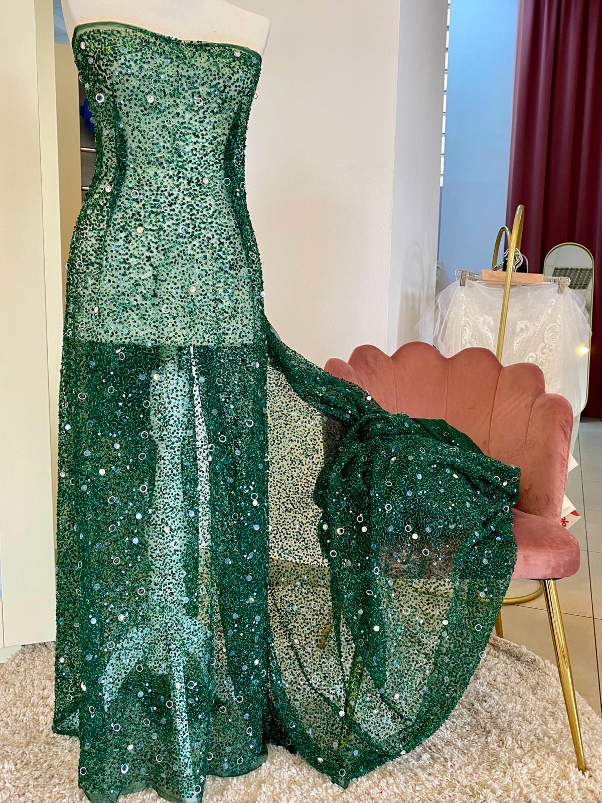 Dantela Verde Smarald Haute Couture