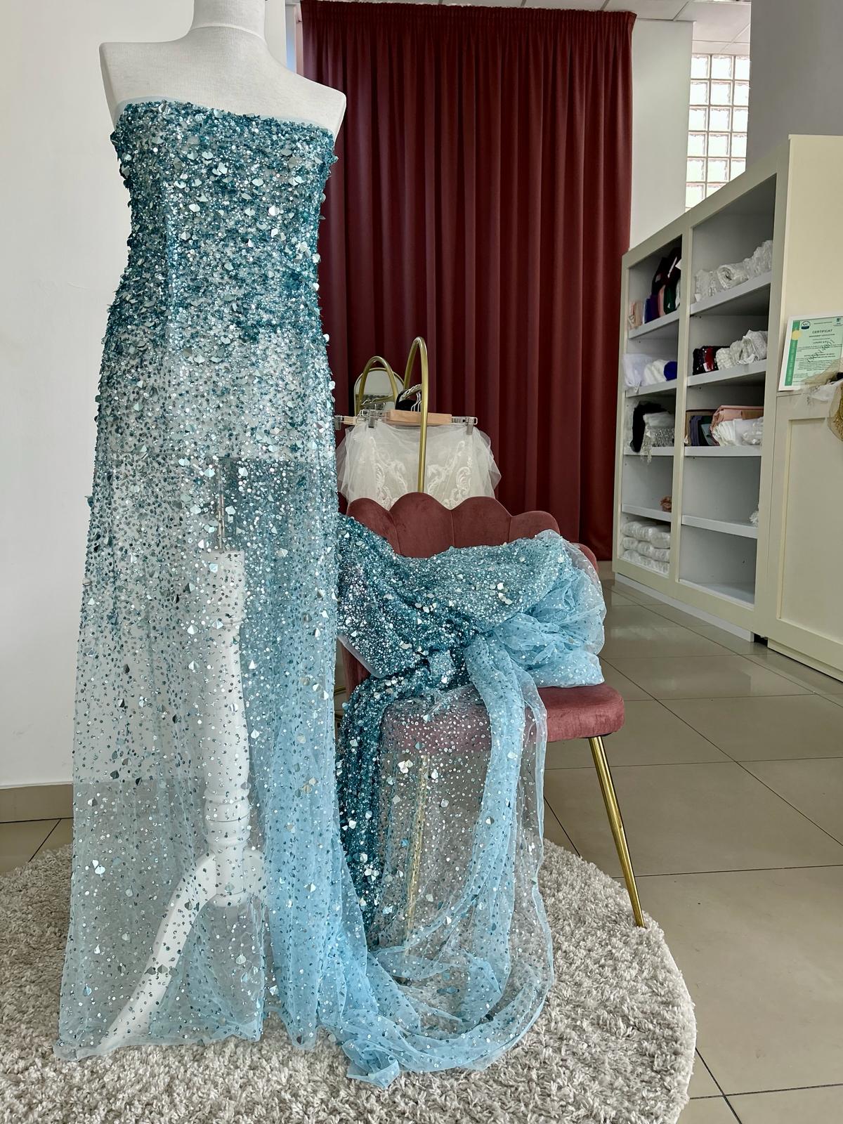 Dantela Bleu Prafuit Haute Couture