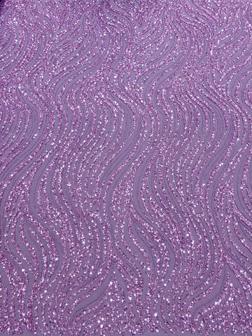 Dantela Couture Pudra cu Model Liniar, cu Margele si Paiete