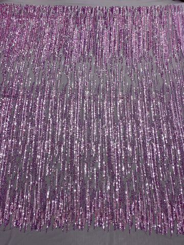 Dantela Couture Pudra cu Model Liniar, cu Margele si Paiete