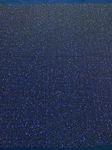 Dantela Couture Bleumarin cu Model General, cu Margele si Paiete