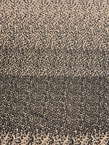 Dantela Couture Neagra in Degrade, cu Perle, Margele si Paiete