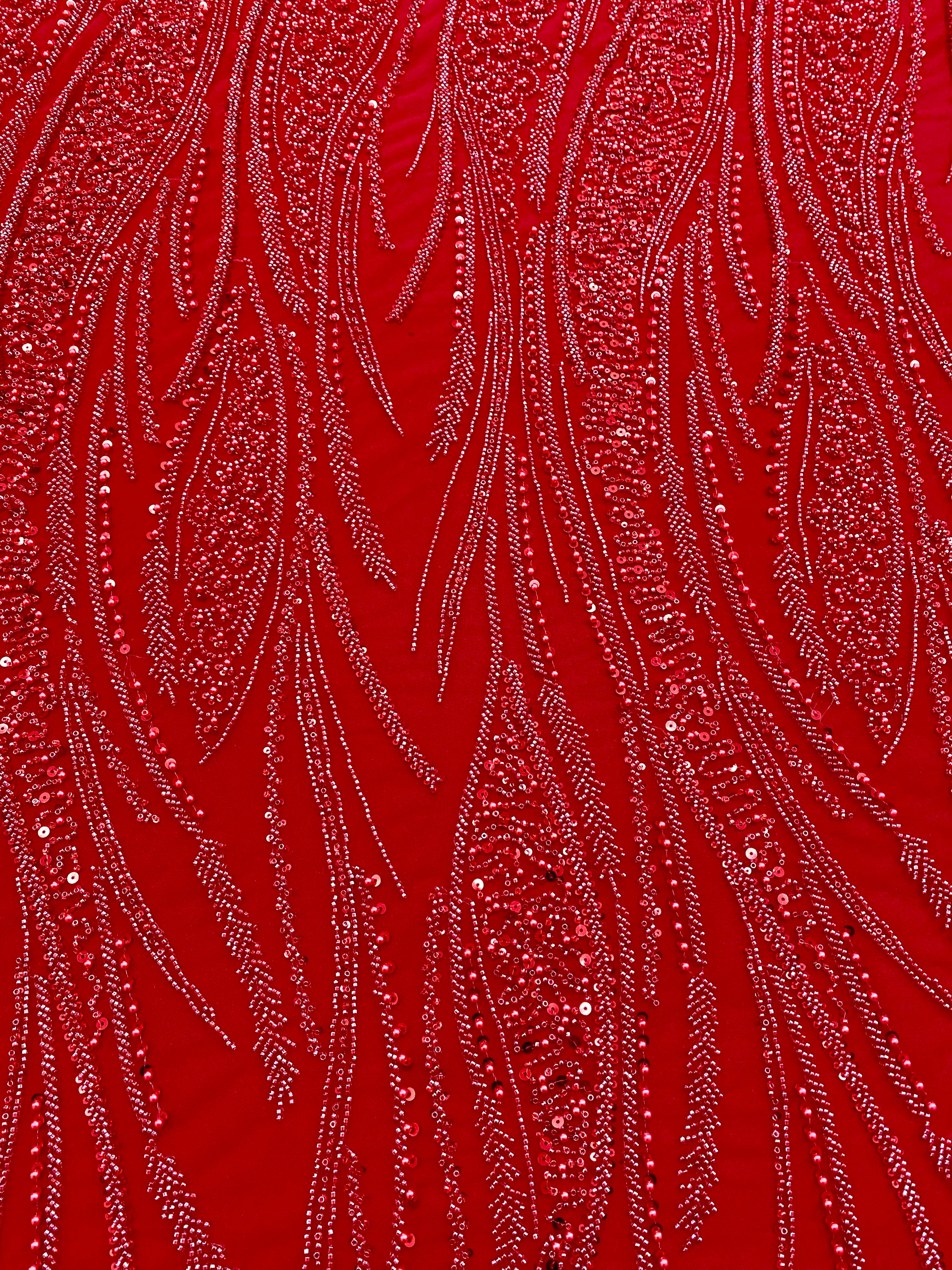 Dantela Couture Rosie cu Panou, cu Perle, Margele si Paiete