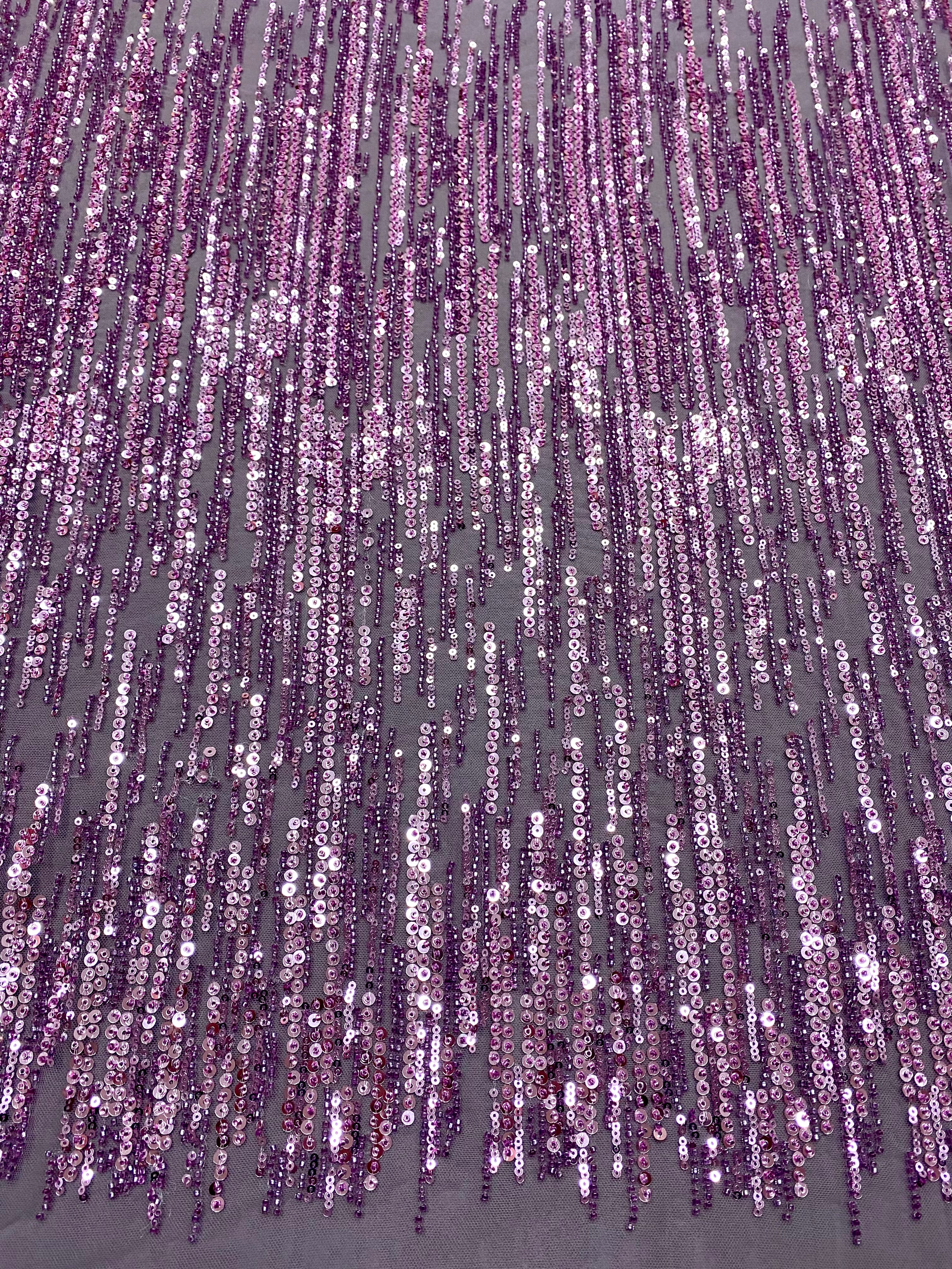 Dantela Couture Pudra cu Model Liniar, cu Margele si Paiete