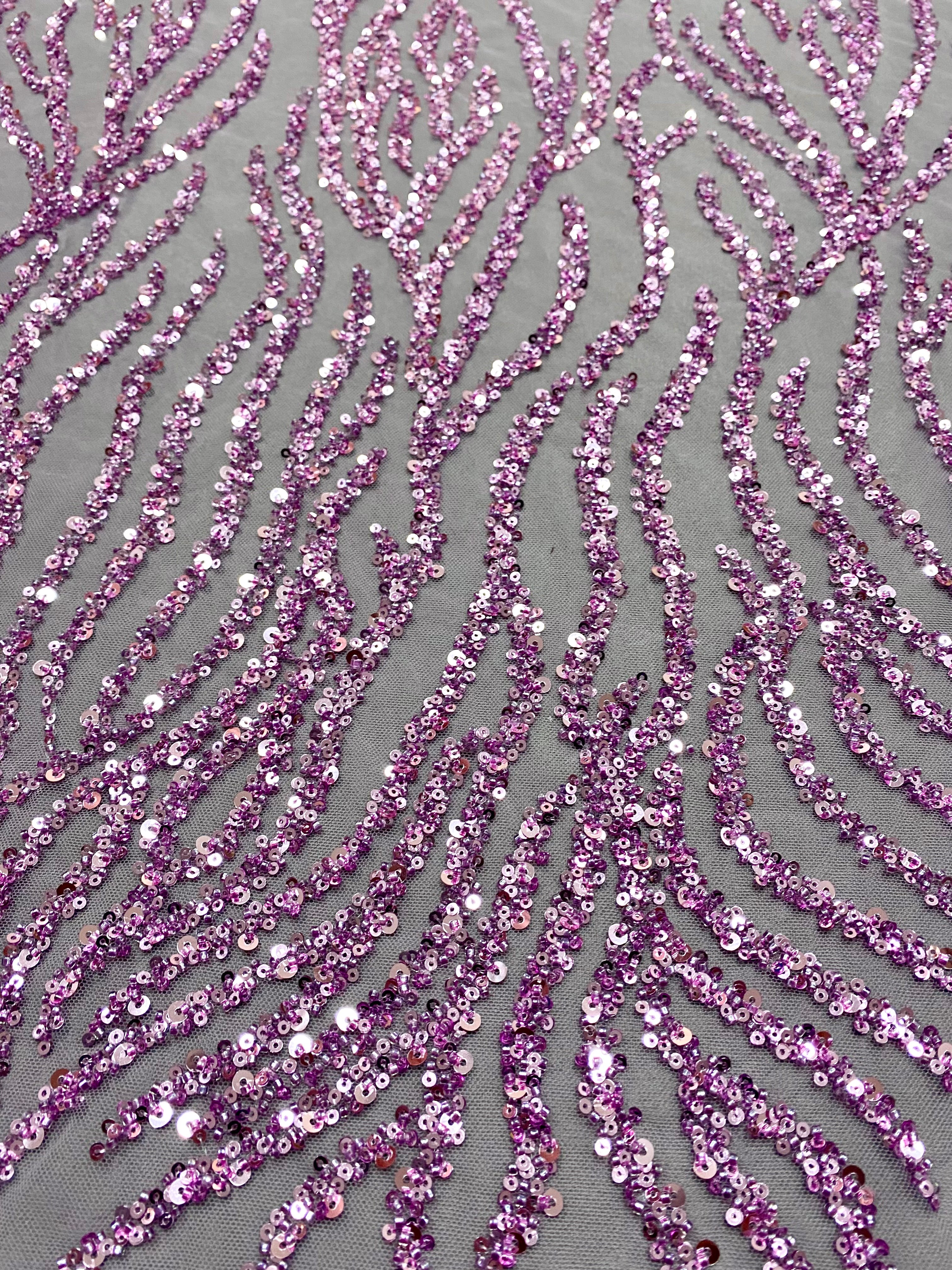 Dantela Couture Pudra cu Siraguri, cu Margele si Paiete