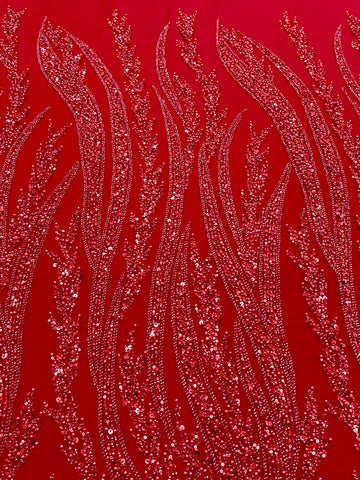 Dantela Couture Rosie cu Panou, cu Perle, Margele si Paiete