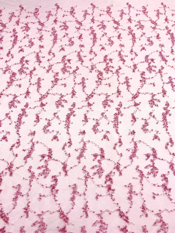 Dantela Couture Roz cu Perle, Margele si Paiete