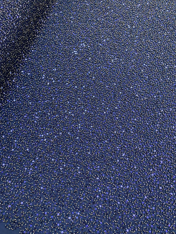 Dantela Couture Bleumarin cu Model General, cu Margele si Paiete