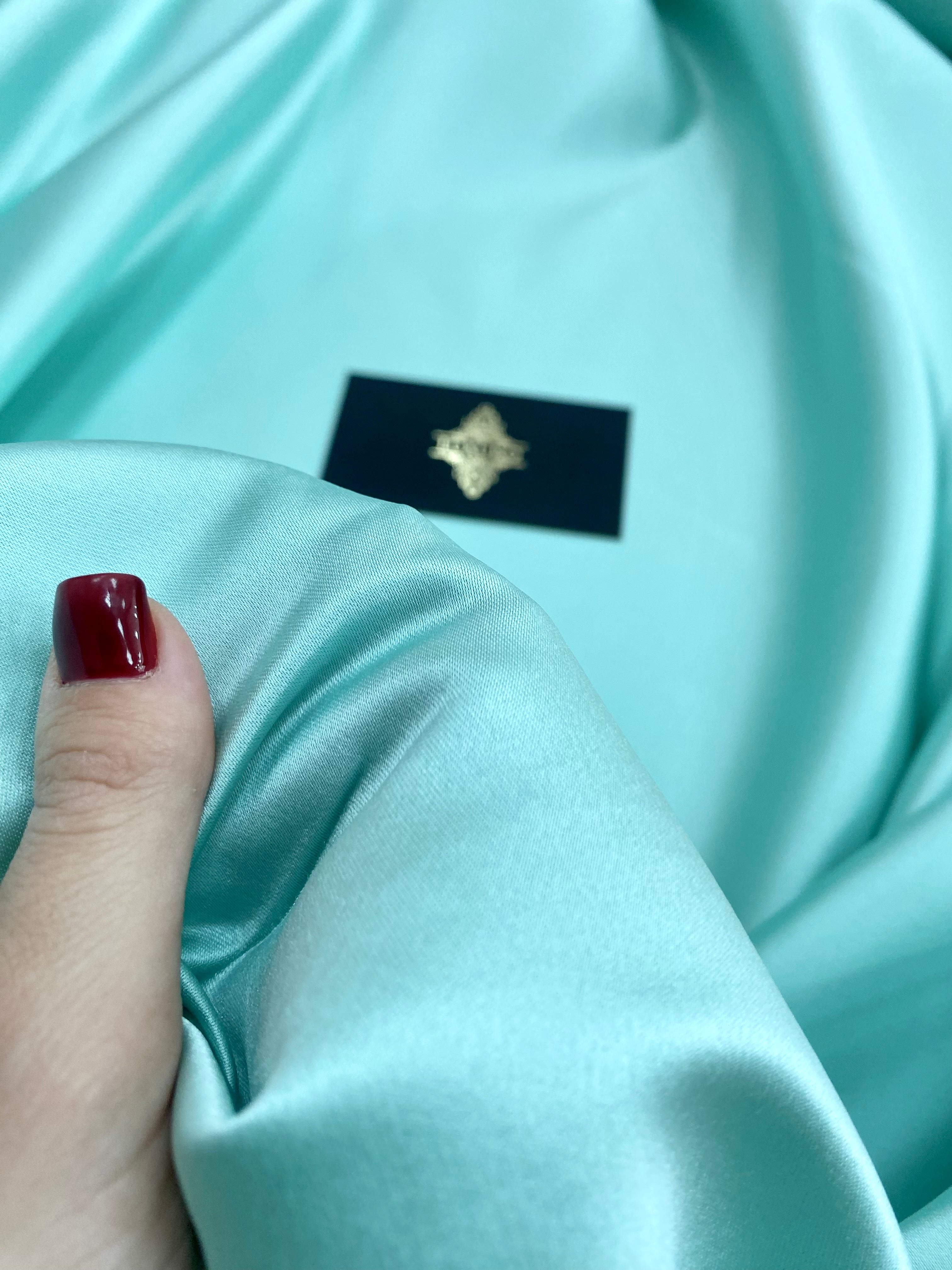 Tafta Fixa Premium Sidefata Turcoaz