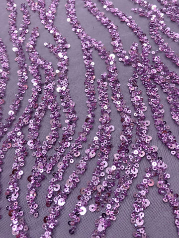 Dantela Couture Pudra cu Siraguri, cu Margele si Paiete