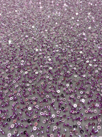 Dantela Couture Pudra cu Model General, cu Margele si Paiete