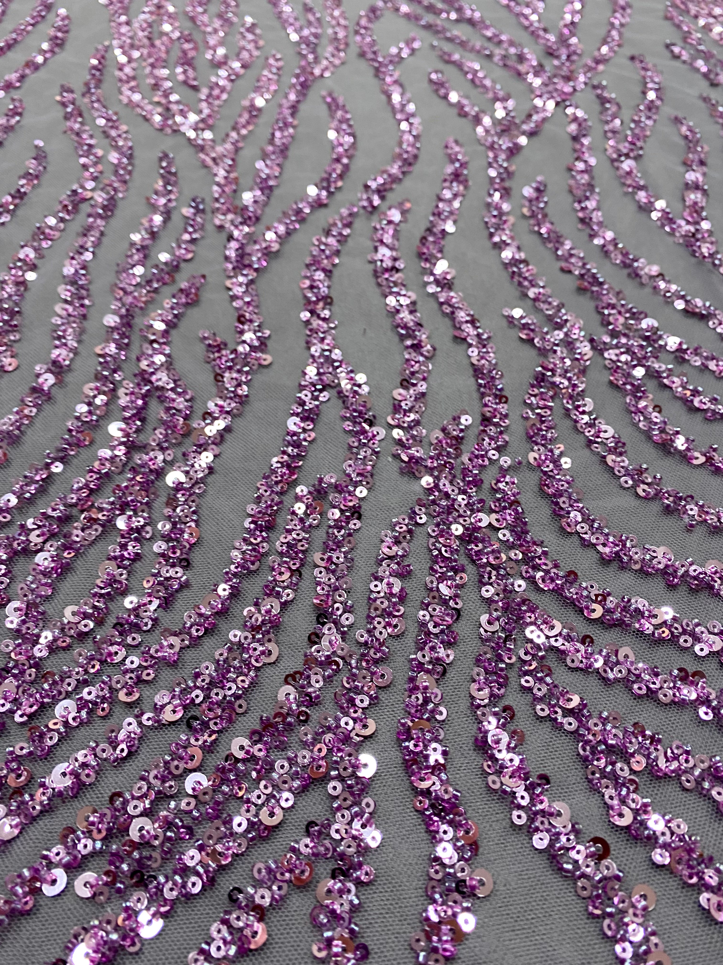 Dantela Couture Pudra cu Siraguri, cu Margele si Paiete