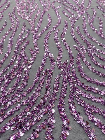 Dantela Couture Pudra cu Siraguri, cu Margele si Paiete