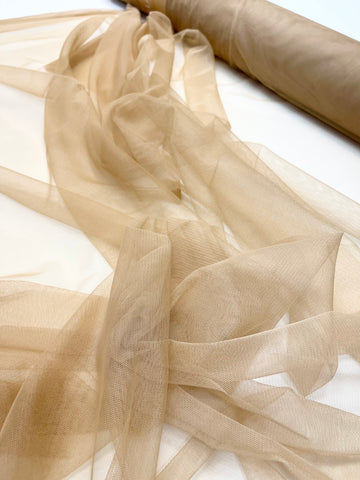 Tulle Elastic Nude Deschis - 1.5 m Latime