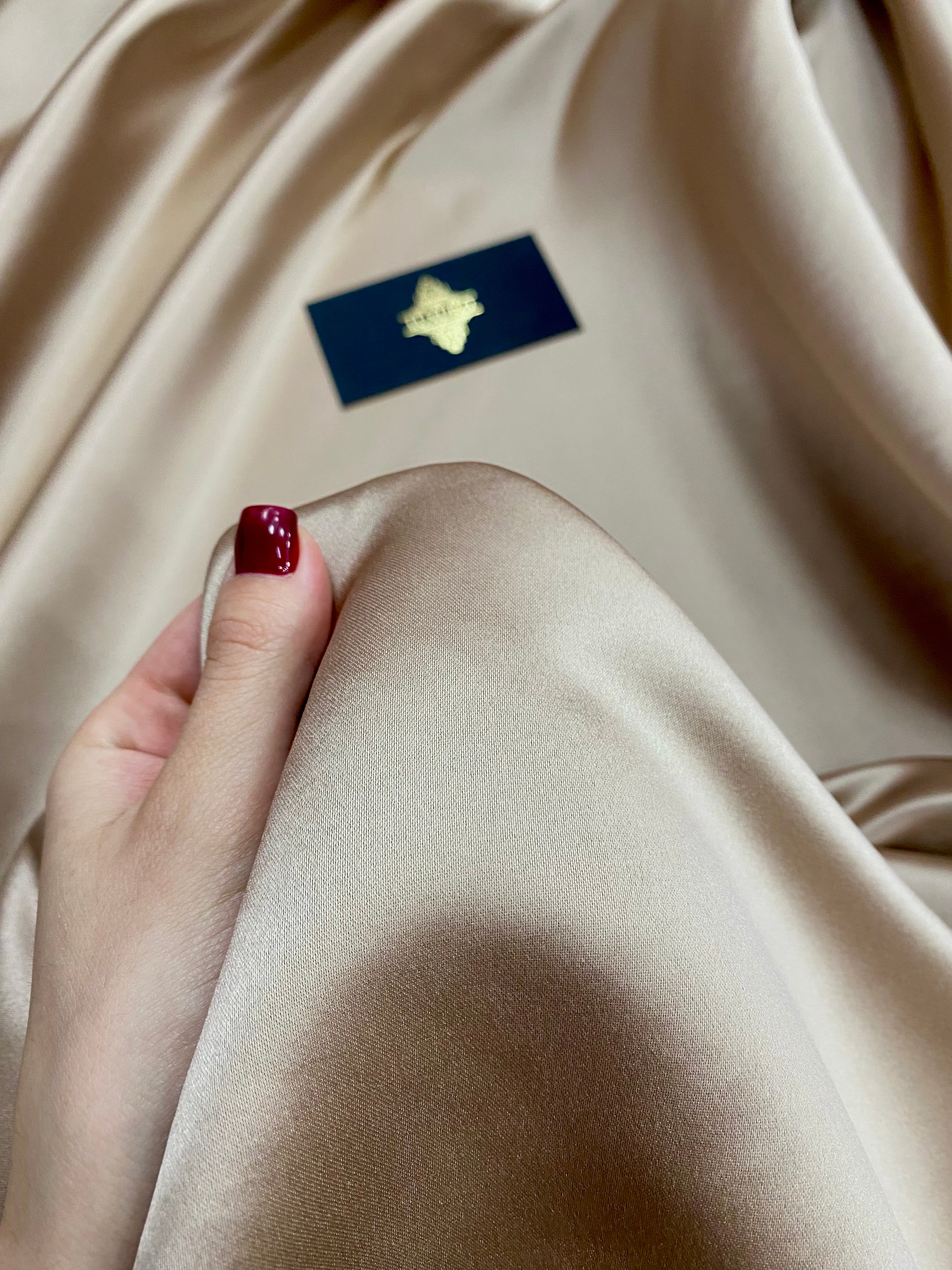 Tafta Fixa Premium Sidefata Nude Inchis