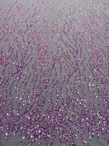 Dantela Couture Pudra cu Siraguri, cu Margele si Paiete