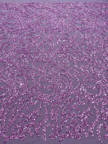 Dantela Couture Pudra cu Model Geometric, cu Margele si Paiete