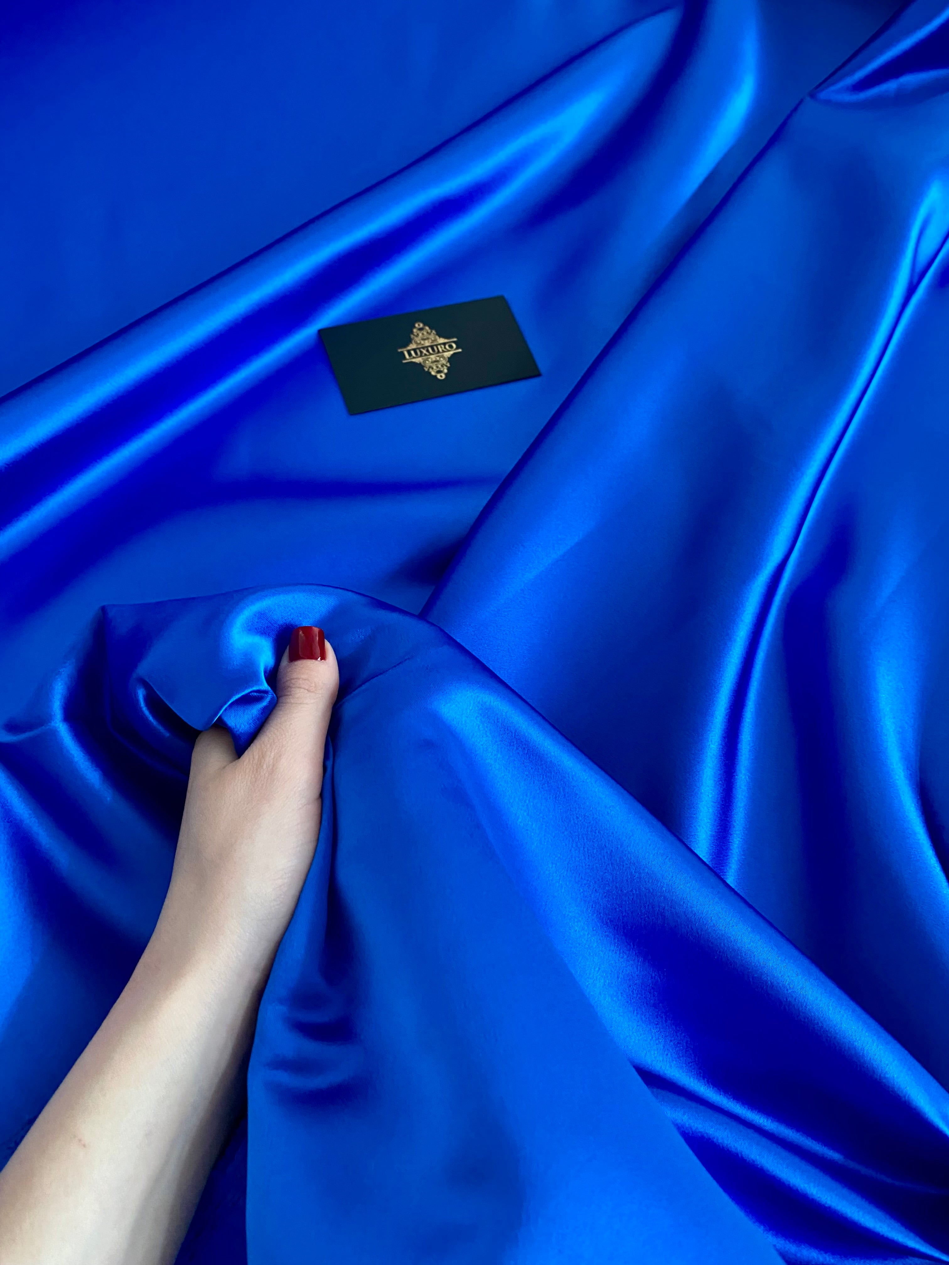 Tafta Fixa Premium Sidefata Albastru Royal