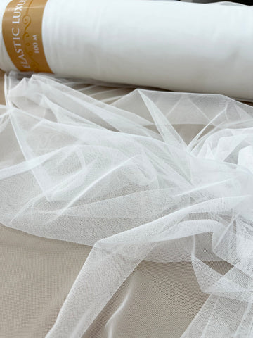 Tulle Elastic Ivory - 1.5 m Latime