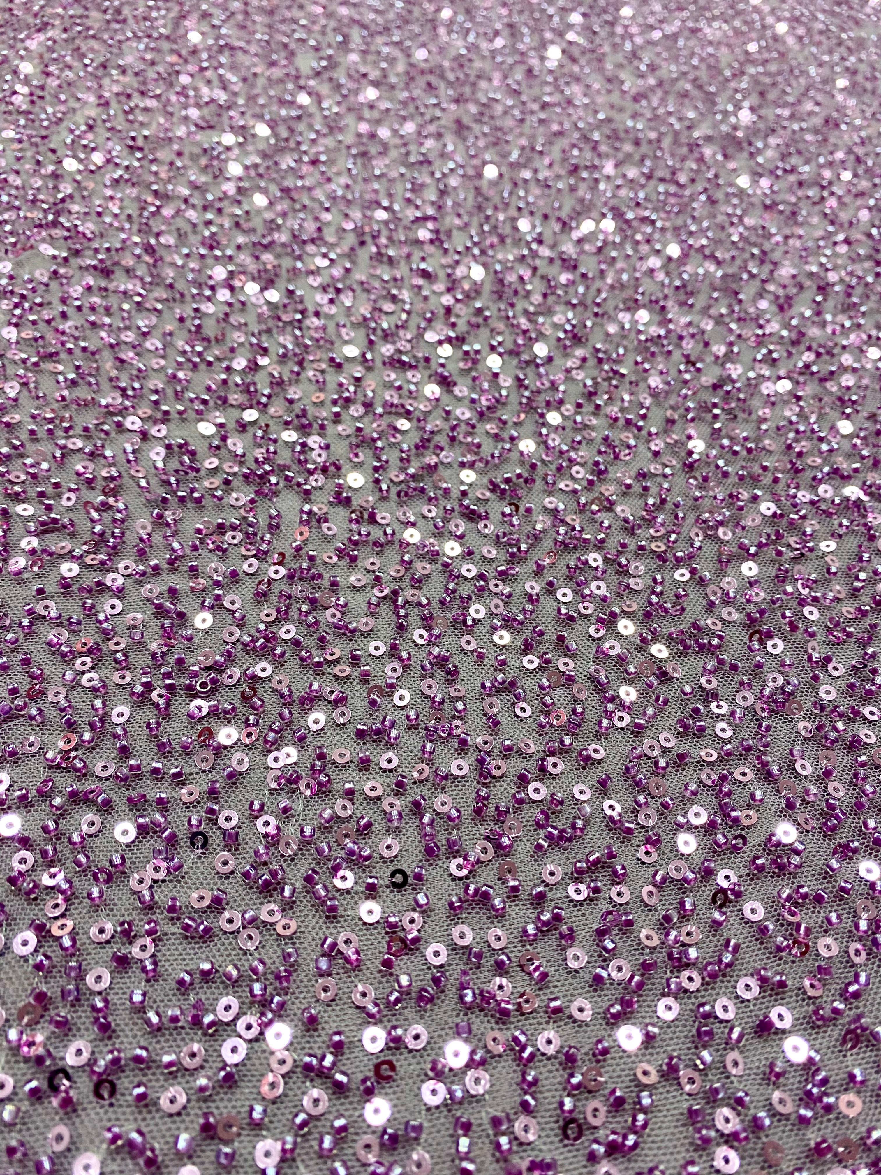 Dantela Couture Pudra cu Model General, cu Margele si Paiete