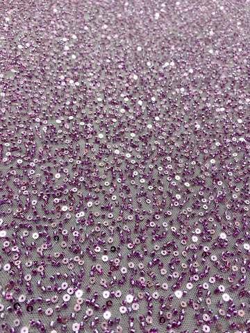 Dantela Couture Pudra cu Model General, cu Margele si Paiete