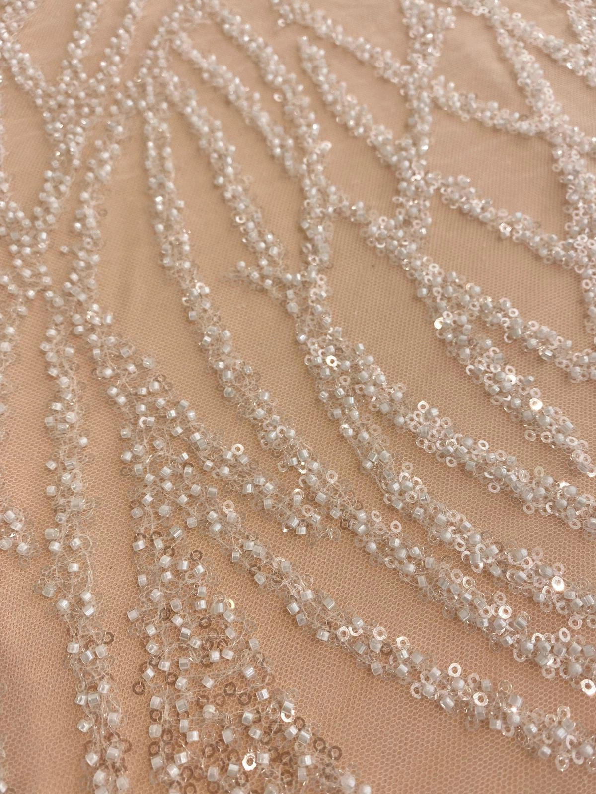 Ivory Lace with Strings, Pearls and Sequins