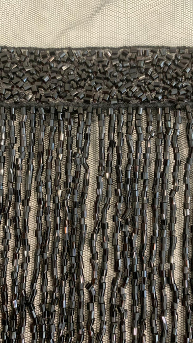 Franjuri Negri din Margele de Sticla - 20 cm lungime