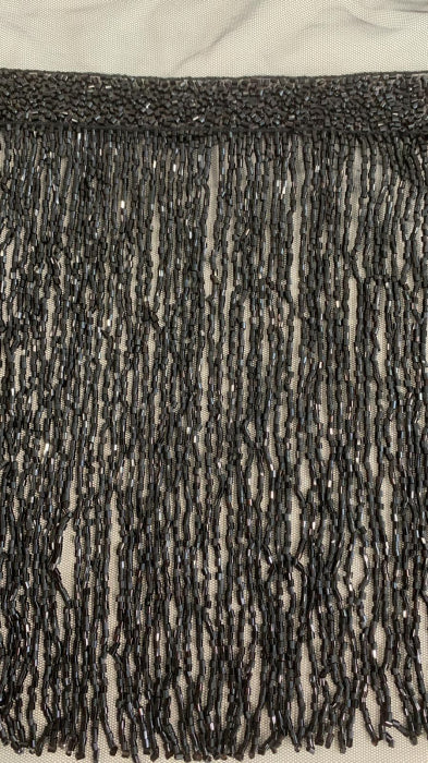 Franjuri Negri din Margele de Sticla - 20 cm lungime